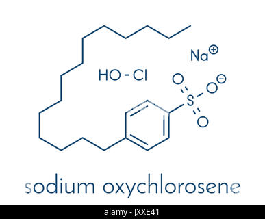 Sodium oxychlorosene molécule antiseptique. Formule topologique. Banque D'Images