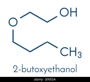 2-butoxyéthanol molécule de solvant et de surfactant. Formule topologique. Banque D'Images