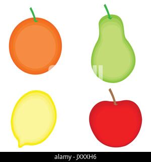 Résumé Les fruits à la main sur fond blanc Illustration de Vecteur