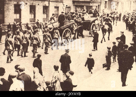 Troupes de protection de cola au cours de la charrettes grève des mineurs de 1911 Banque D'Images