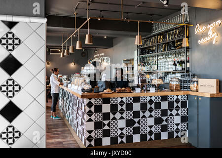 Bootlegger Coffee Company, Kalk Bay, Cape Town. Banque D'Images