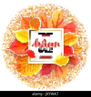 Vente banner avec des feuilles en automne. Vector Illustration de Vecteur