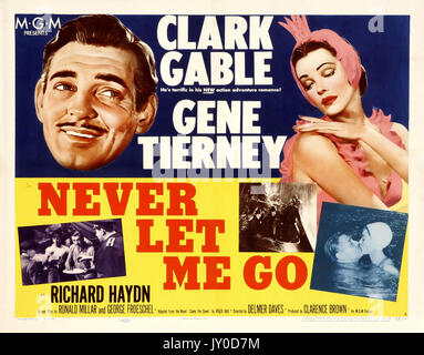 NEVER LET ME GO 1953 MGM film avec Clark Gable et Gene Tierney Banque D'Images
