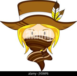 Cute Cartoon Wild West Cowboy Vector Illustration Illustration de Vecteur