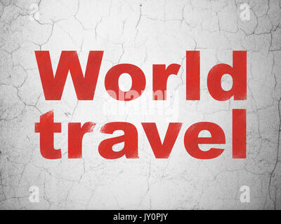 Travel concept : World Travel sur wall background Banque D'Images