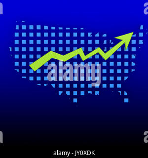 USA-flèche haut droit avec hi-res rendus d'art qui pourrait être utilisé pour toute la conception graphique. Banque D'Images