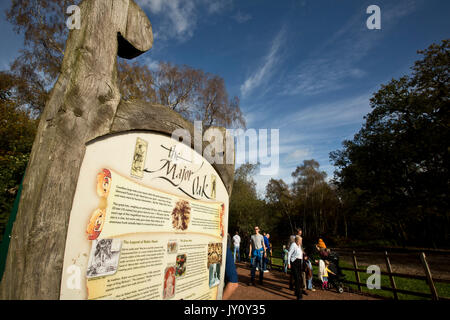 Promenades automnales. Photos prises sur la route de la forêt de Sherwood trail par Christopher Somerville commençant et finissant par le Major Oak et prendre en t Banque D'Images