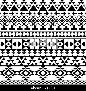 Navajo noir transparente motif aztèque, impression, vecteur de conception Tribal Folk monochrome aztèque sans ornement, collection ethnique, tribal art Illustration de Vecteur