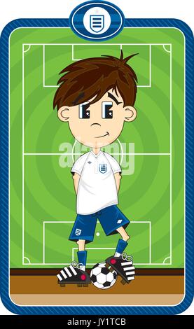 Joueur de football soccer Cute Cartoon Vector Illustration Illustration de Vecteur