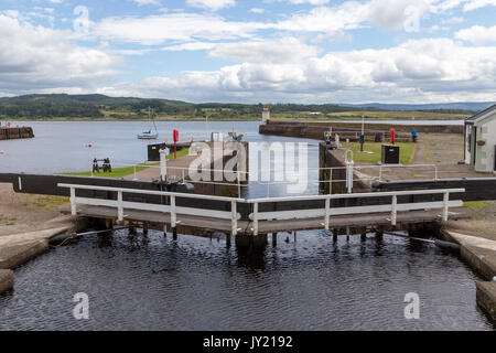 Crinan Canal, l'écluse numéro 1 au village de Ardrishaig, Loch Gilp, ARGYLL & BUTE, Ecosse, Royaume-Uni Banque D'Images