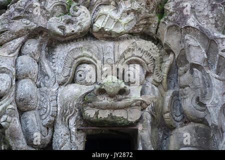 Entrée de la grotte de Goa Gajah Ubud, Bali, Indonésie Banque D'Images