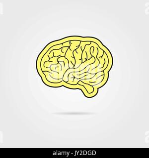 Simple noir et jaune cerveau Illustration de Vecteur