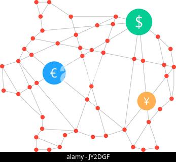 Tirelire polygonal avec signes d'argent Illustration de Vecteur