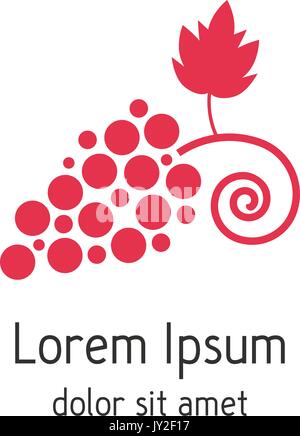 Direction générale des raisins rouges comme le vin maison logotype Illustration de Vecteur