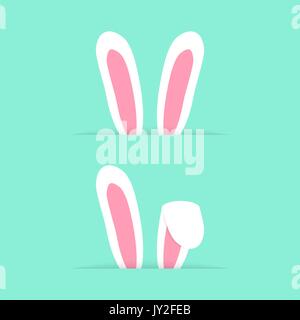Deux paires d'oreilles de lapin comme Joyeuses Pâques Illustration de Vecteur