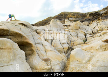 Badlands en Alberta Hoodoos près de Drumheller, Canada Banque D'Images