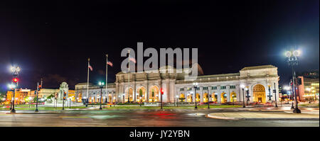 Vue de la gare Union à Washington DC la nuit Banque D'Images