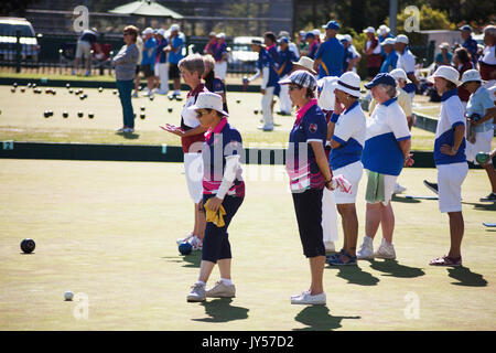 Canadian Lawn Bowling Tournoi des Championnats 2017, Victoria BC Canada Banque D'Images