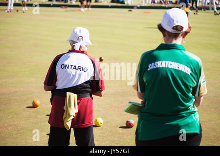 Canadian Lawn Bowling Tournoi des Championnats 2017, Victoria BC Canada Banque D'Images