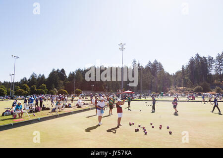 Canadian Lawn Bowling Tournoi des Championnats 2017, Victoria BC Canada Banque D'Images