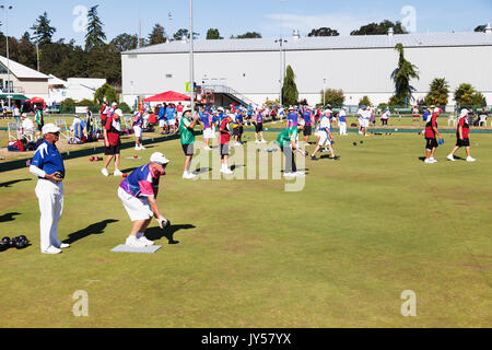 Canadian Lawn Bowling Tournoi des Championnats 2017, Victoria BC Canada Banque D'Images