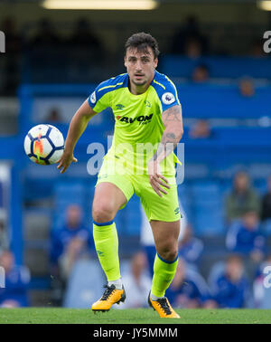 Londres, Royaume-Uni. 18 août, 2017. George Thorne de Derby County revient après une longue blessure mise à pied au cours de la Premier League 2 U23 match entre Chelsea et Derby County à Stamford Bridge, Londres, Angleterre le 18 août 2017. Photo par Andy Rowland. **L'USAGE ÉDITORIAL FA Premier League et Ligue de football sont soumis à licence DataCo. Crédit : Andrew Rowland/Alamy Live News Crédit : Andrew Rowland/Alamy Live News Banque D'Images