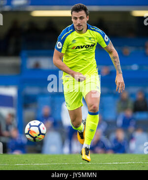 Londres, Royaume-Uni. 18 août, 2017. George Thorne de Derby County revient après une longue blessure mise à pied au cours de la Premier League 2 U23 match entre Chelsea et Derby County à Stamford Bridge, Londres, Angleterre le 18 août 2017. Photo par Andy Rowland. **L'USAGE ÉDITORIAL FA Premier League et Ligue de football sont soumis à licence DataCo. Crédit : Andrew Rowland/Alamy Live News Crédit : Andrew Rowland/Alamy Live News Banque D'Images