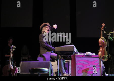 Devon, Royaume-Uni. 18 août, 2017. Mike Scott jouait avec le misanthrope à de beaux jours Music Festival dans le Devon 2017 Credit : Jordan Russell/Alamy Live News Banque D'Images