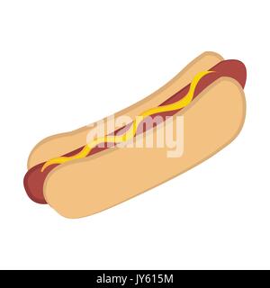 Vecteur de hotdog isolé sur fond blanc Illustration de Vecteur