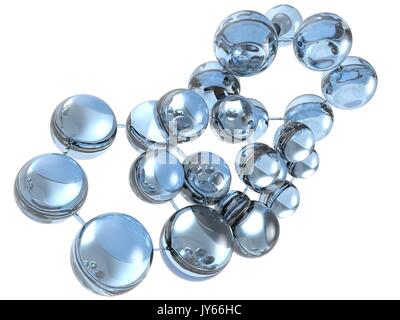 Le rendu 3D circulaire bleu structure molecul Banque D'Images