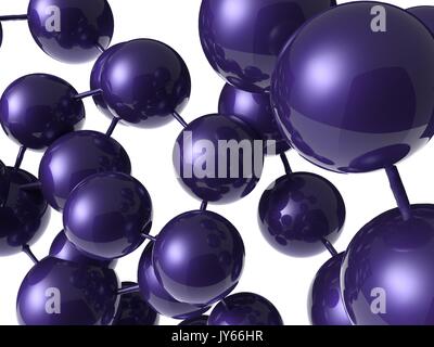 Le rendu 3D de la structure circulaire molecul violet Banque D'Images