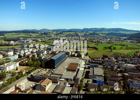 Luftaufnahme der Stadt Zug Zentrum Richtung Baar *** *** Local Caption Baar, Zoug, Ville, paysage urbain, centre-ville, Urbain, Suisse, vue aérienne, antenne p Banque D'Images