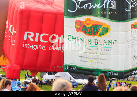 Une vue de la Bristol Balloon Fiesta 2017 à Ashton Cour, Bristol. Banque D'Images