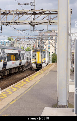 Une plus grande Anglia Stanstead Express train station Bethnal Green à Londres Banque D'Images