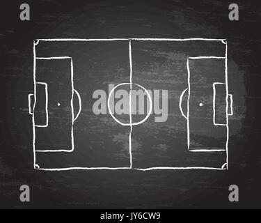 Terrain de football soccer diagramme sur tableau noir Illustration de Vecteur