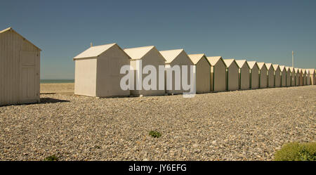 Cabines de plage de cayeux-sur-mer Banque D'Images