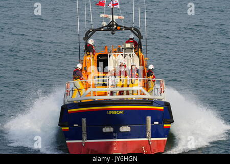 Lancement de Moelfre Lifeboat, Banque D'Images