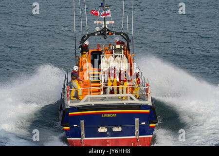 Lancement de Moelfre Lifeboat, Banque D'Images