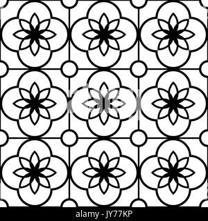 600x600 collection transparente, Portugais ou Espagnol vector design carreaux noir et blanc fond monochrome répétitives rétro inspiré par ti Illustration de Vecteur