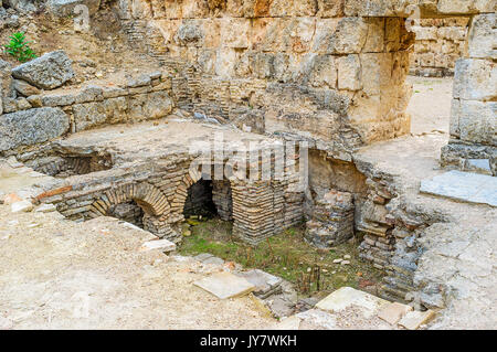 Bains romains de Pergé site archéologique, Antalya, Turquie. Banque D'Images