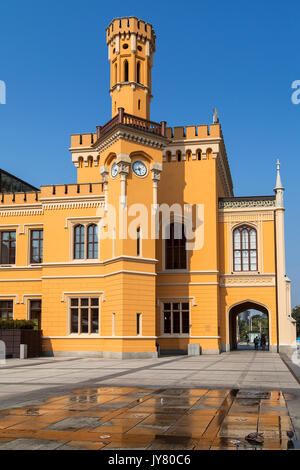 Bâtiment de la gare principale de Wroclaw, Pologne. Banque D'Images