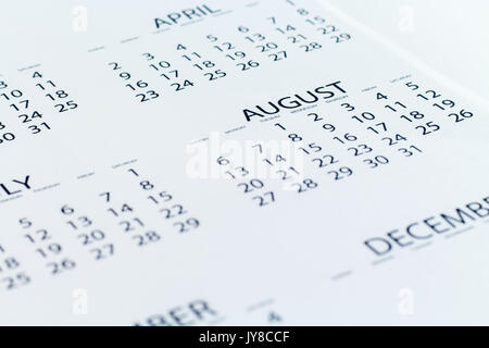 Agenda Calendrier Année Mois Semaine Jour Agenda Banque D'Images