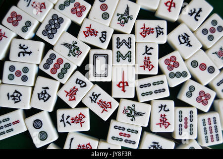 Tuiles de Mahjong Banque D'Images