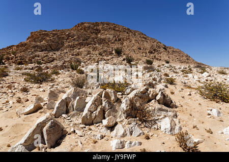 Rochers près de 'Pforte' dans le paysage désertique du Namib-Naukluft-Park, plaine de gravier, à l'est de Swakopmund, district de Swakopmund, région d'Erongo, Namibie Banque D'Images