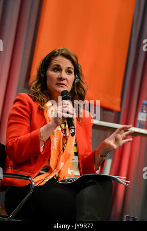 2017, Berlin, Evangelischer Kirchentag protestant, Panel discussion avec Melinda Gates Banque D'Images