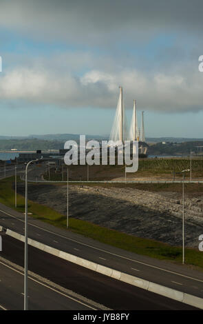 Nouvelle traversée de Queensferry est presque terminée, Queensferry, Ecosse, Royaume-Uni Banque D'Images