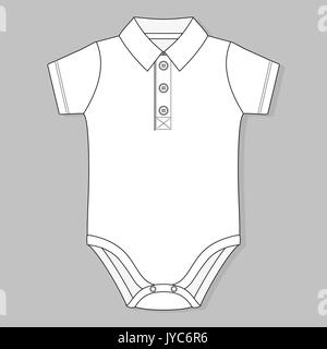 Bouton collier patte avant body bébé télévision modèle croquis isolé sur fond gris Illustration de Vecteur