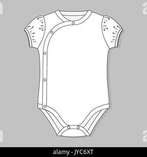 Body Bebe Fille Modele Croquis Plat Isole Sur Fond Gris Image Vectorielle Stock Alamy