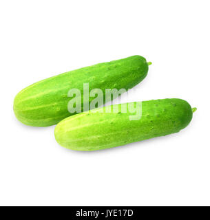 Légumes Concombre isolé sur fond blanc, avec , chemin de détourage. Banque D'Images