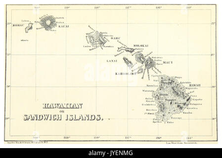 PERKINS(1854) P104 Carte de l'Hawaii ou les îles Sandwich du Sud Banque D'Images